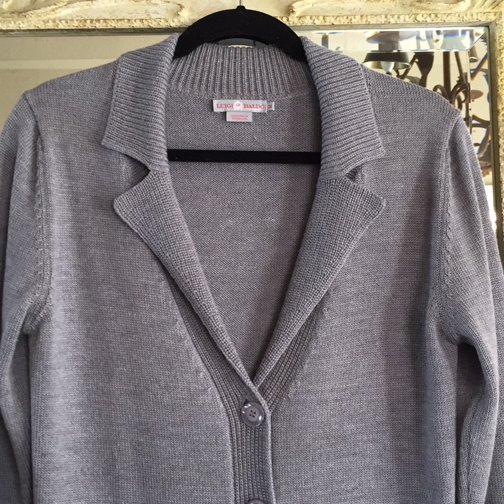 Luigi Baldo LB wool cardigan. Heather gray. Size M - Picture 3 of 4